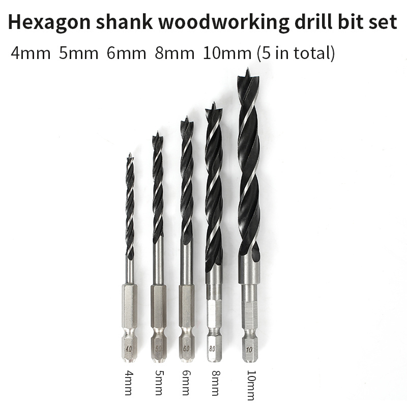 Brad Point Drill Bit Set High Speed Steel Wood Drill Bit Set Hex Shank  Sharp Twist Drill Bit Set Woodworking Tool For Fibreboard Hardwood Plywood  Soft Metal - Temu