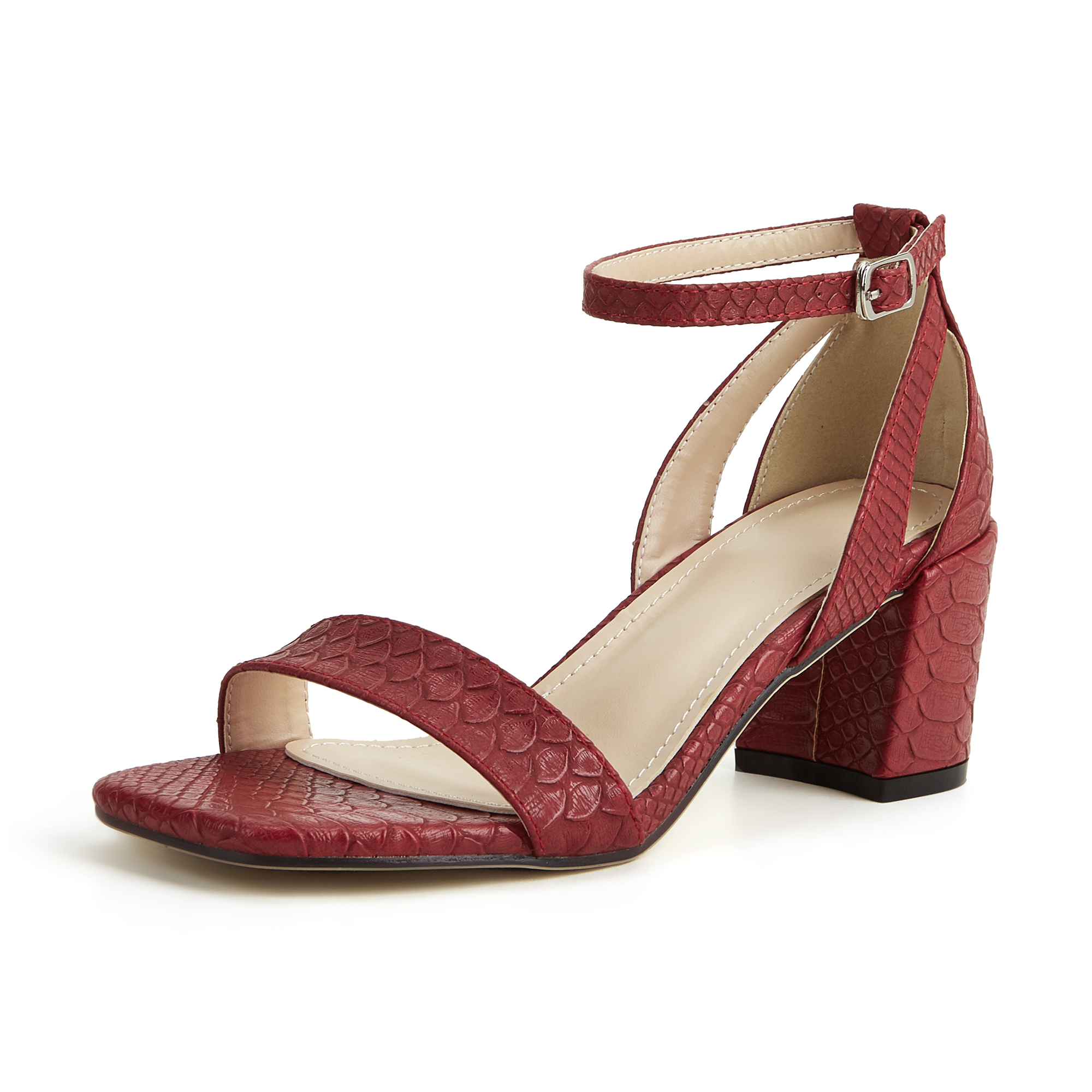 Burgundy sandals mid on sale heel