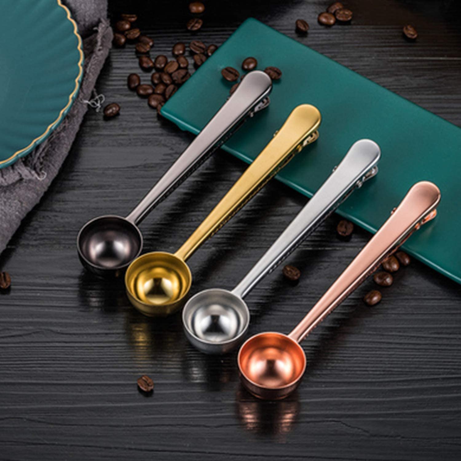 4pcs Set 0 5ozcoffee Spoon Holder Stainless Steel Spoon Coffee Spoon Long  Handle Multifunctional Airtight Bag Holder Suitable For Tea Coffee Protein  Powder Instant Drinks Kitchen Tools - Industrial & Commercial - Temu