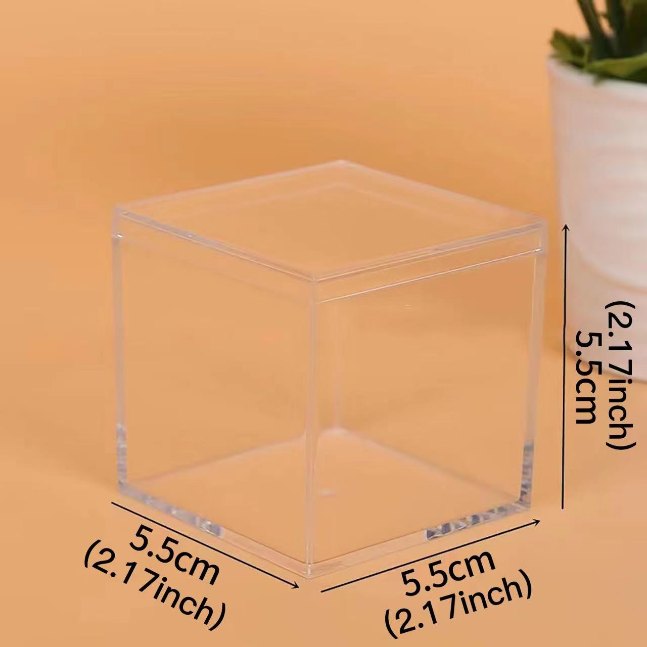 Acrylic Box for Candy Clear Acrylic Rectangle Display Box Transparent Cube Containers with Lid Jewelry Storage Wedding Thanksgiving Party Favor