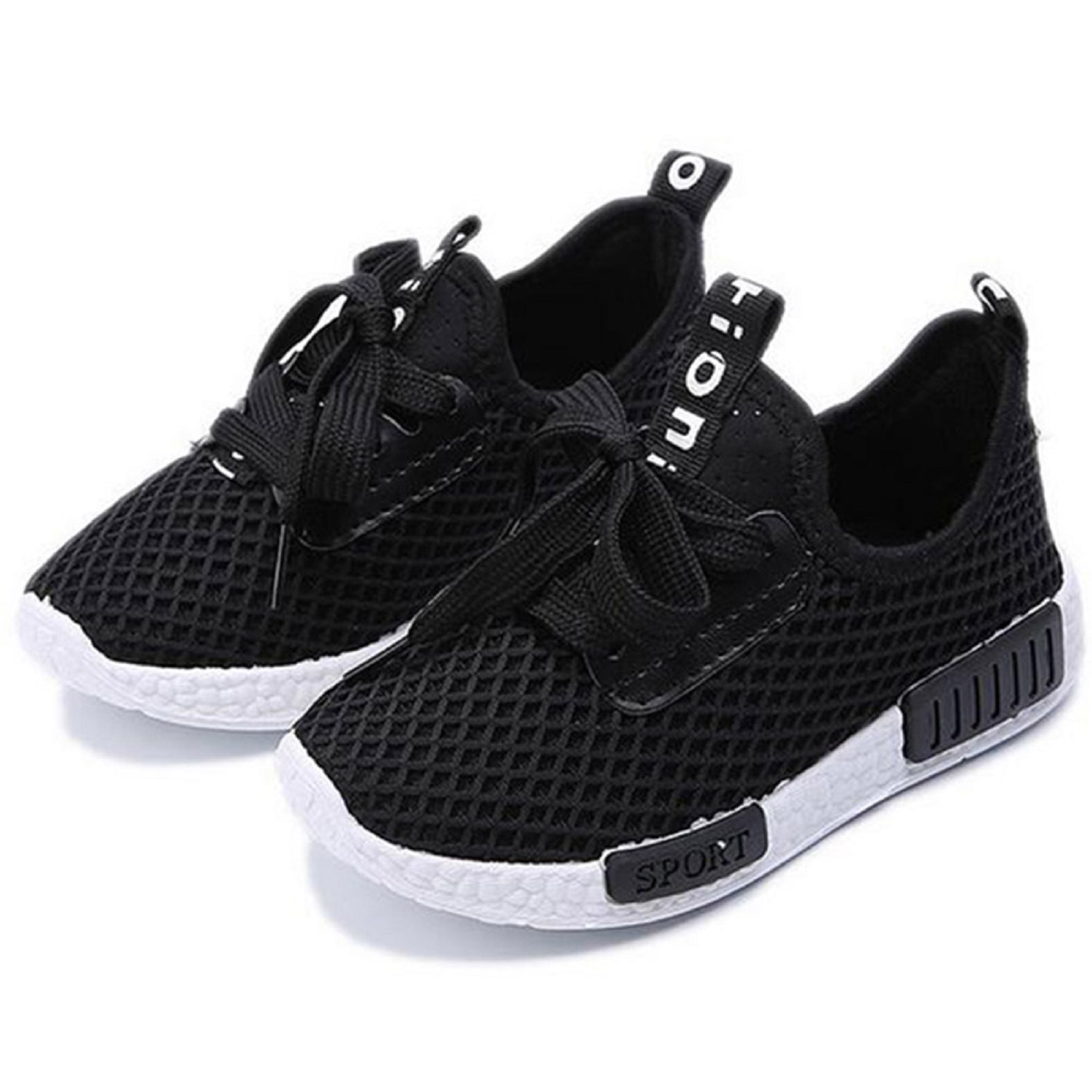 daclay kids mesh shoes breathable sandals for spring and autumn casual walking sneakers for girls boys school students teenager 21 black 12
