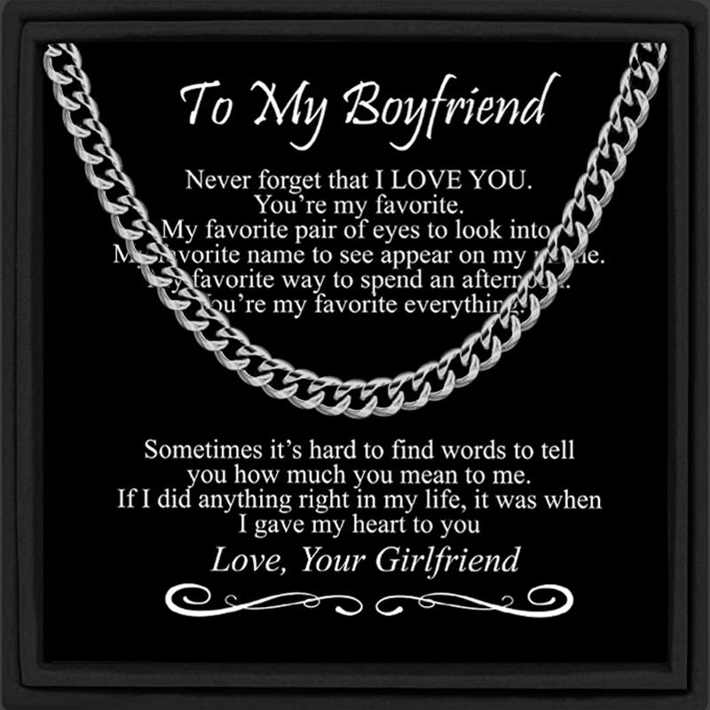 Silver Stainless Steel Cuban Chain Gift for Him