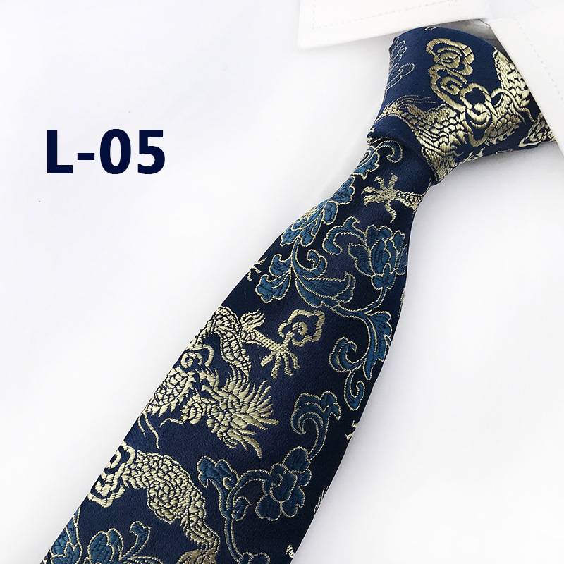 Men's Red Dragon Embroidered Tie