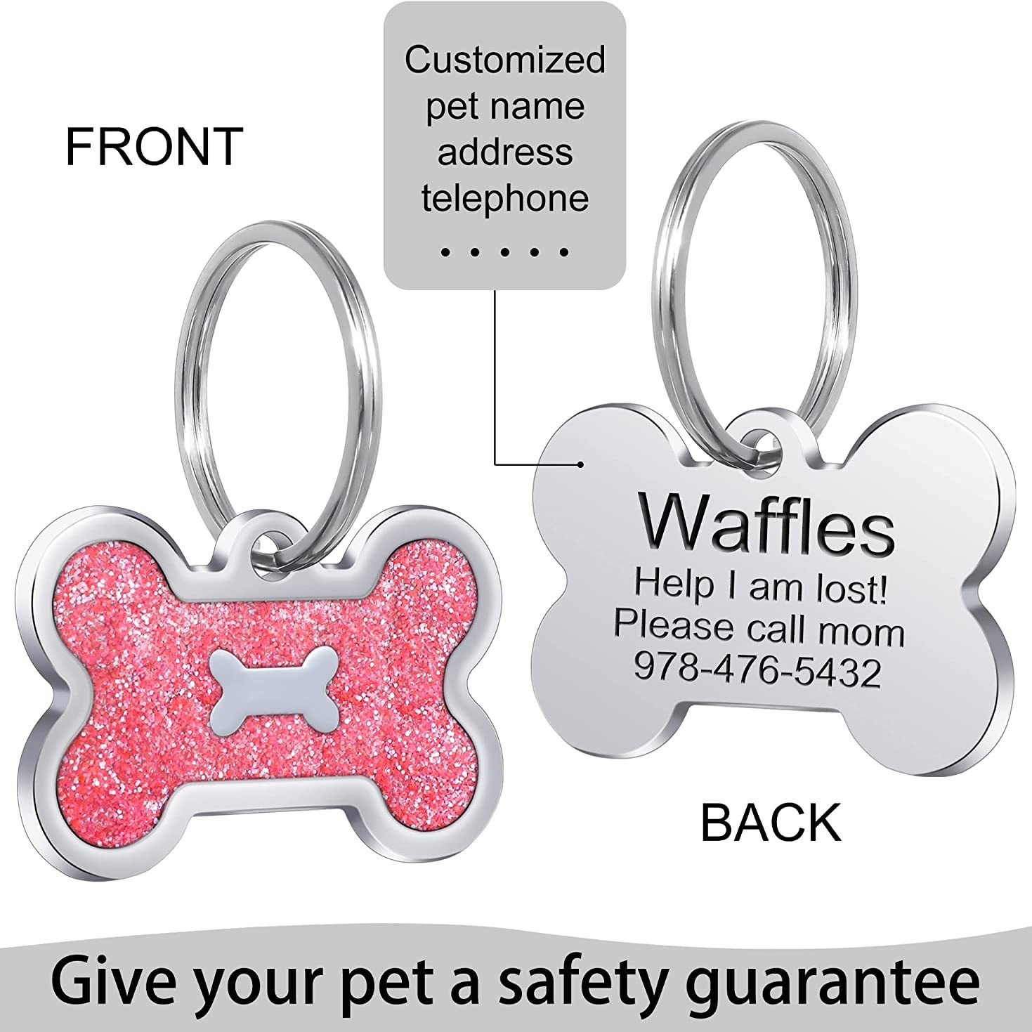 Personalized Dog Tag For Pets Engraved Dog Name Tag Slide On Cat Id