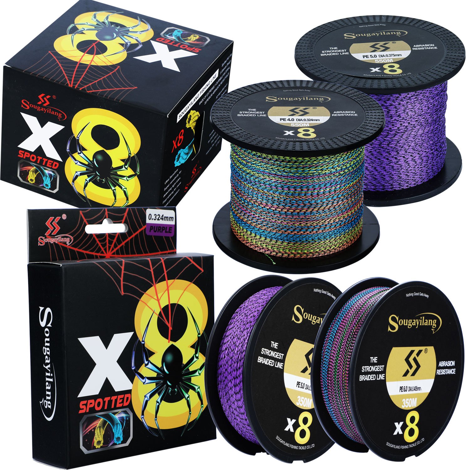 Sougayilang 8 Strands Speckle Pe Braided Fishing Line Strong - Temu