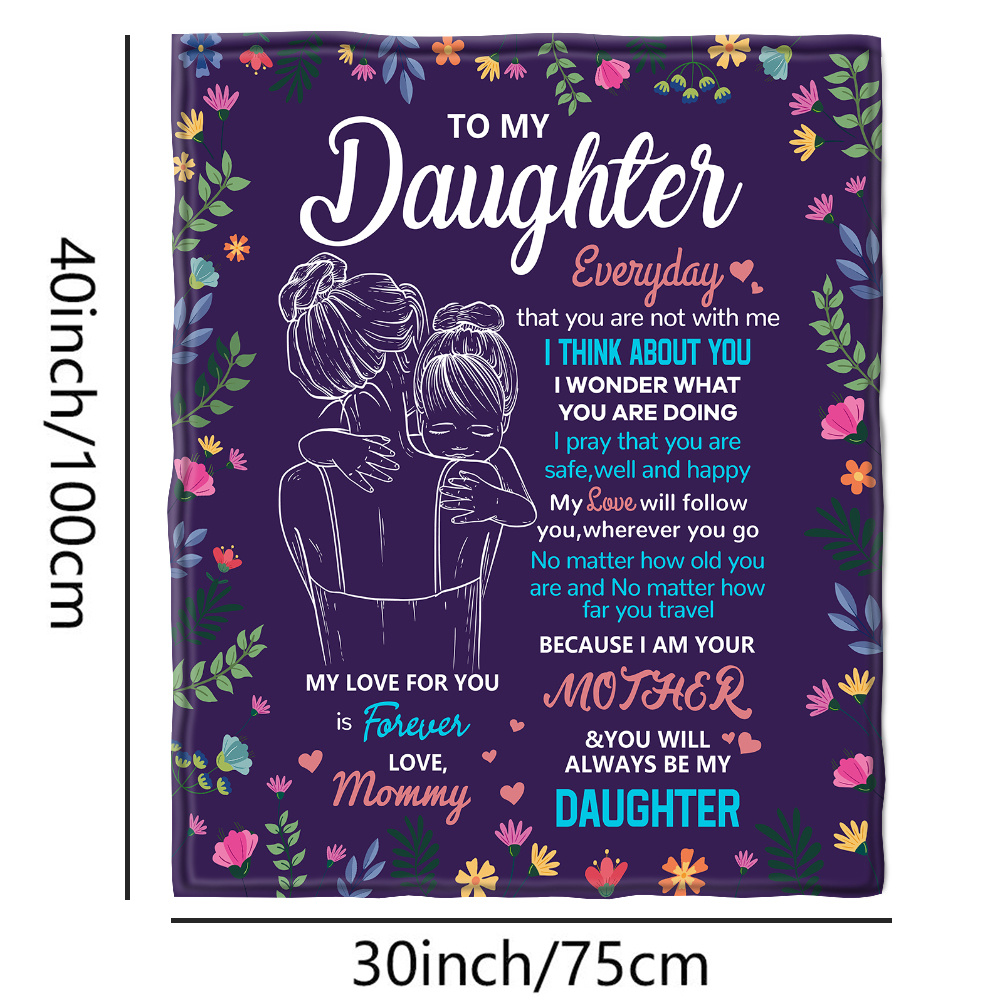 Mother's Day Blanket - To my Mom - I Love You - Purple (2Db)