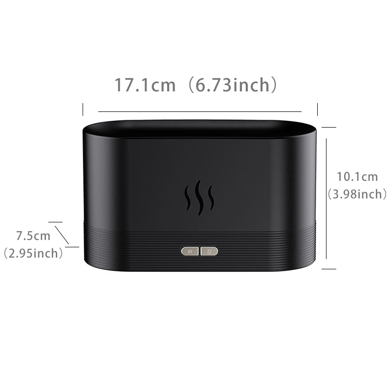 1pc ultrasonic cool mist humidifier with led flame and aroma diffuser rechargeable and portable night light details 8