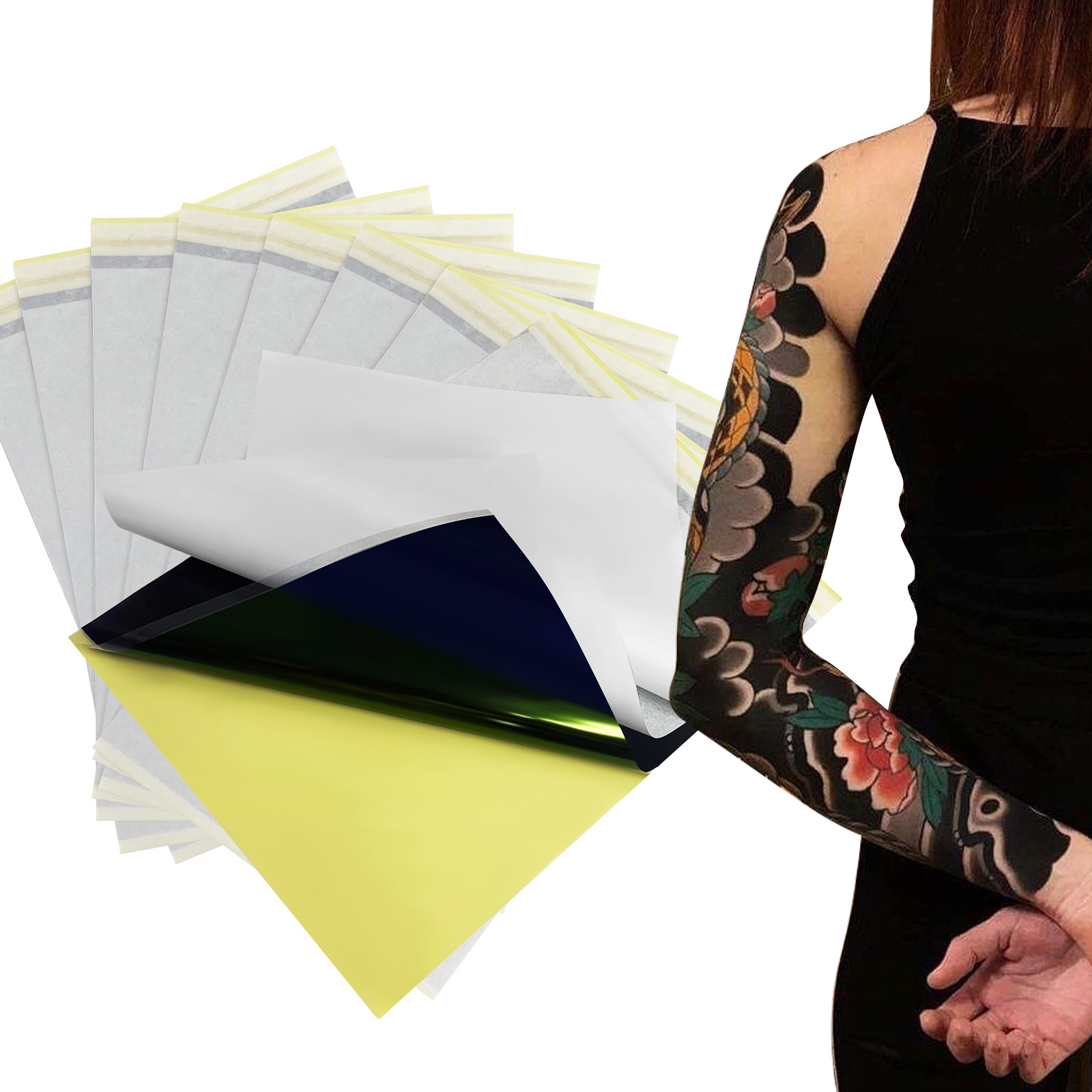 15 Hojas De Papel De Transferencia De Tatuajes, Papel De Plantilla De Tatuaje Térmico Para Tatuajes,