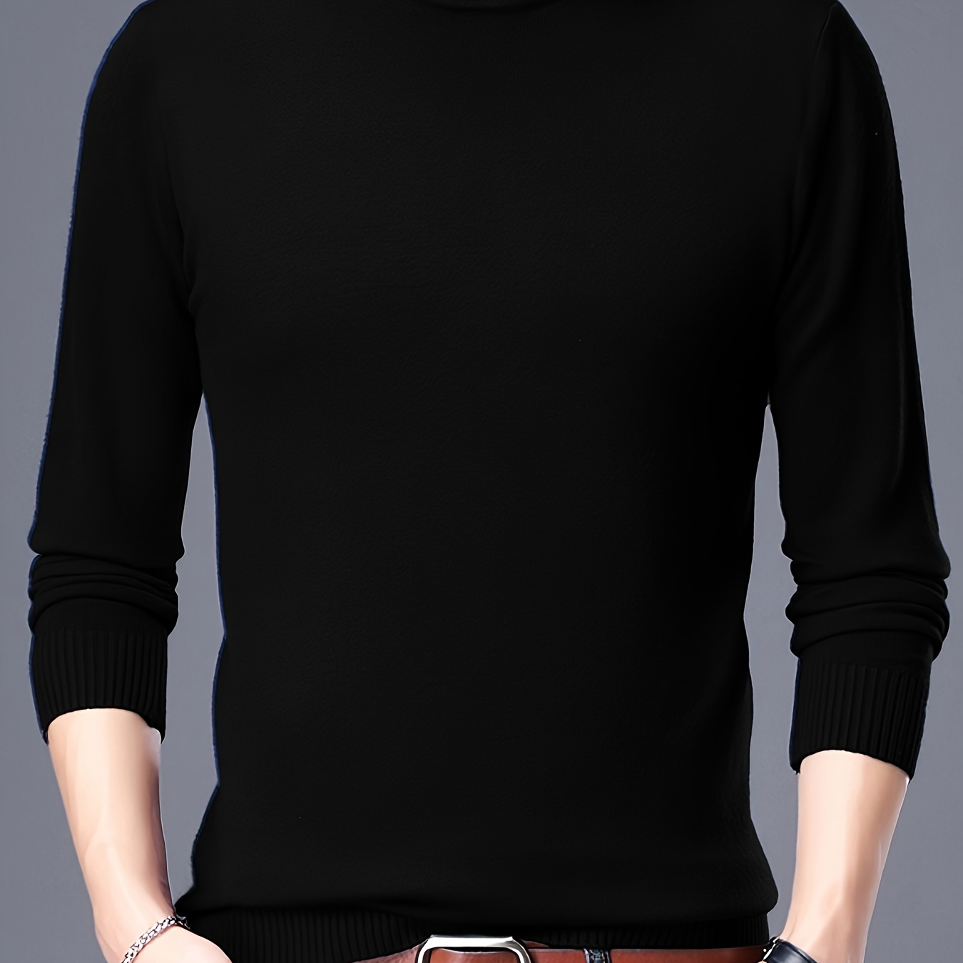 Men's Turtleneck Warm Bottoming Knitted Pullover Sweater