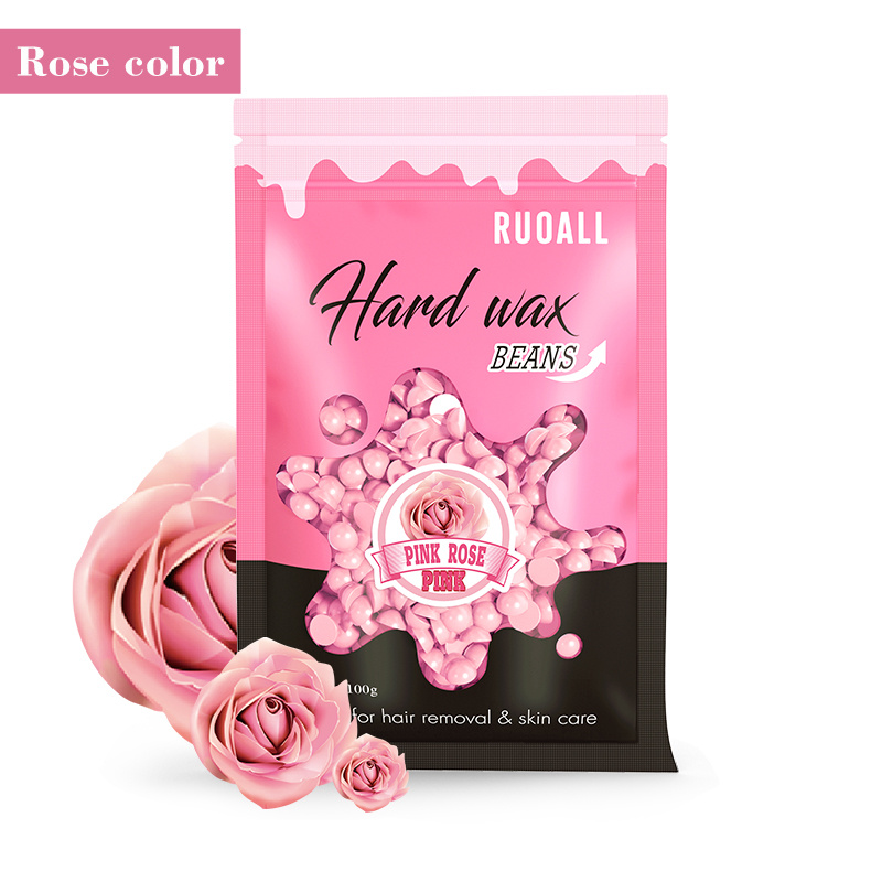 Cosprof Hard Wax Beads for Hair Removal, Waxing Beans for Sensitive Skin,  Face Eyebrow Back Chest Legs at Home Pearl Wax Beads, 3.5 Oz/bag, Rose Pink