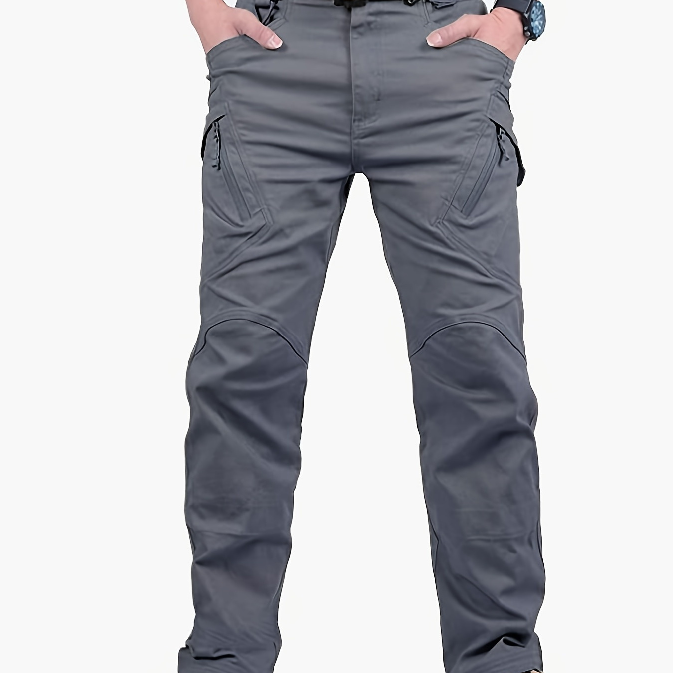 

Men's Casual Cargo Pants With Zipper Pockets, Male Joggers For Spring And Fall Outdoor