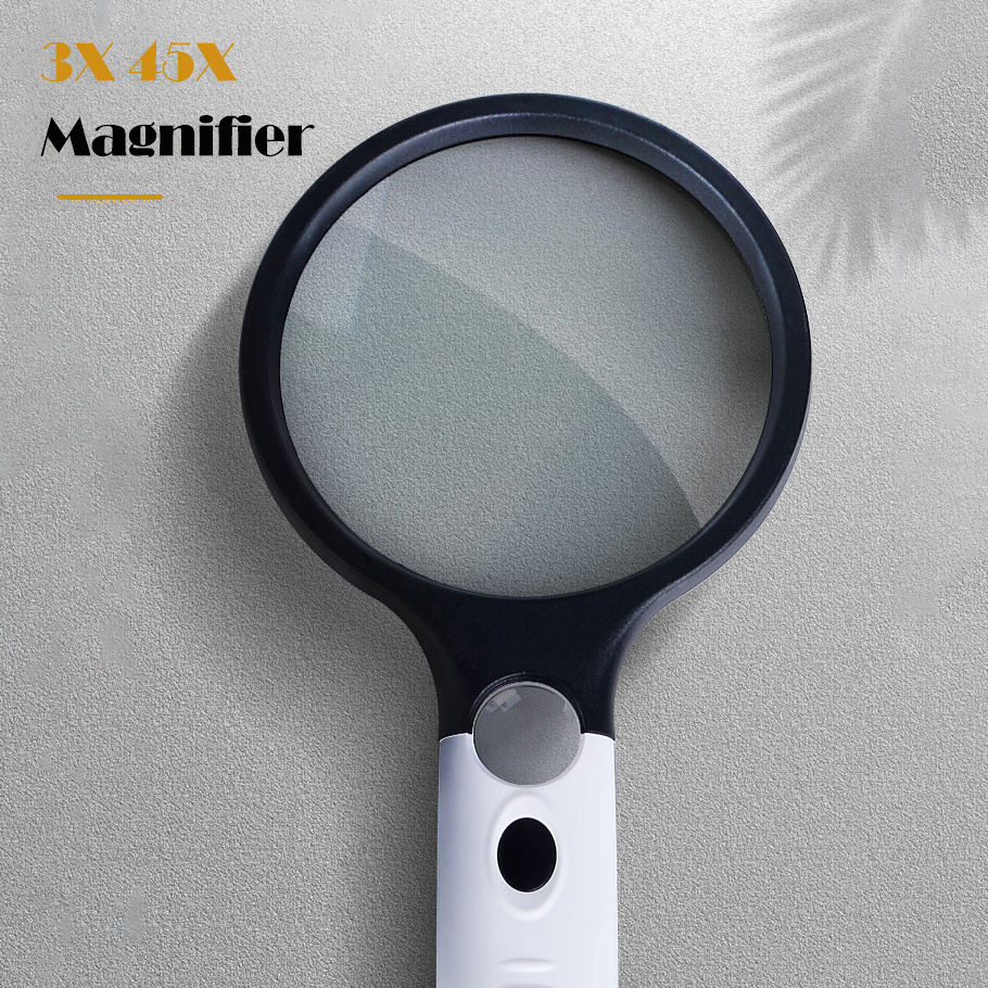 3 X/4.5x Led Lighted Hands Free Magnifying Glass With Light - Temu