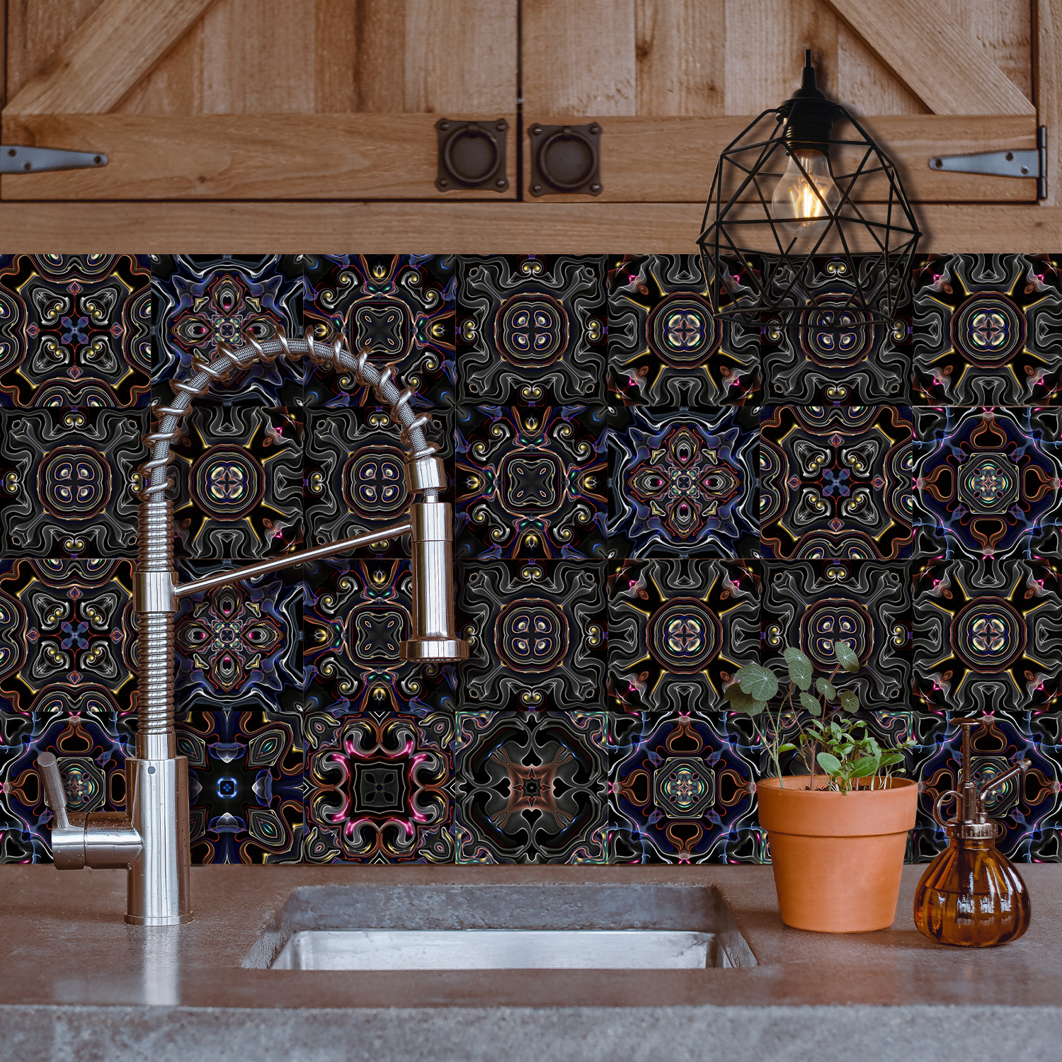 Boho Kitchen Tile Sticker Peel Stick Wall Tile Sticker Self Temu