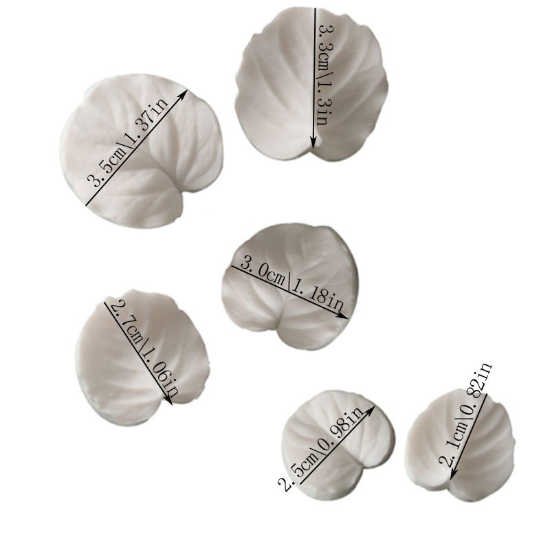 6pcs Eucalyptus Leaves Silicone Moulds | Reusable Fondant Cake Decoration Molds For Candy, Cupcakes, Chocolate | Kitchen Baking Tools For Wedding, Birthday Party Decorations