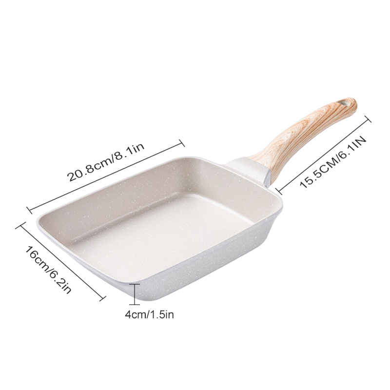  IBBM I WILL BE YOUR BEST MEMORY Tamagoyaki Japanese Omelette Pan /Egg Pan - Non-stick Coating - Rectangle Frying Pan Mini Frying Pan – Grey:  Home & Kitchen