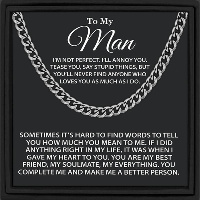 Silver Stainless Steel Cuban Chain Gift for Him