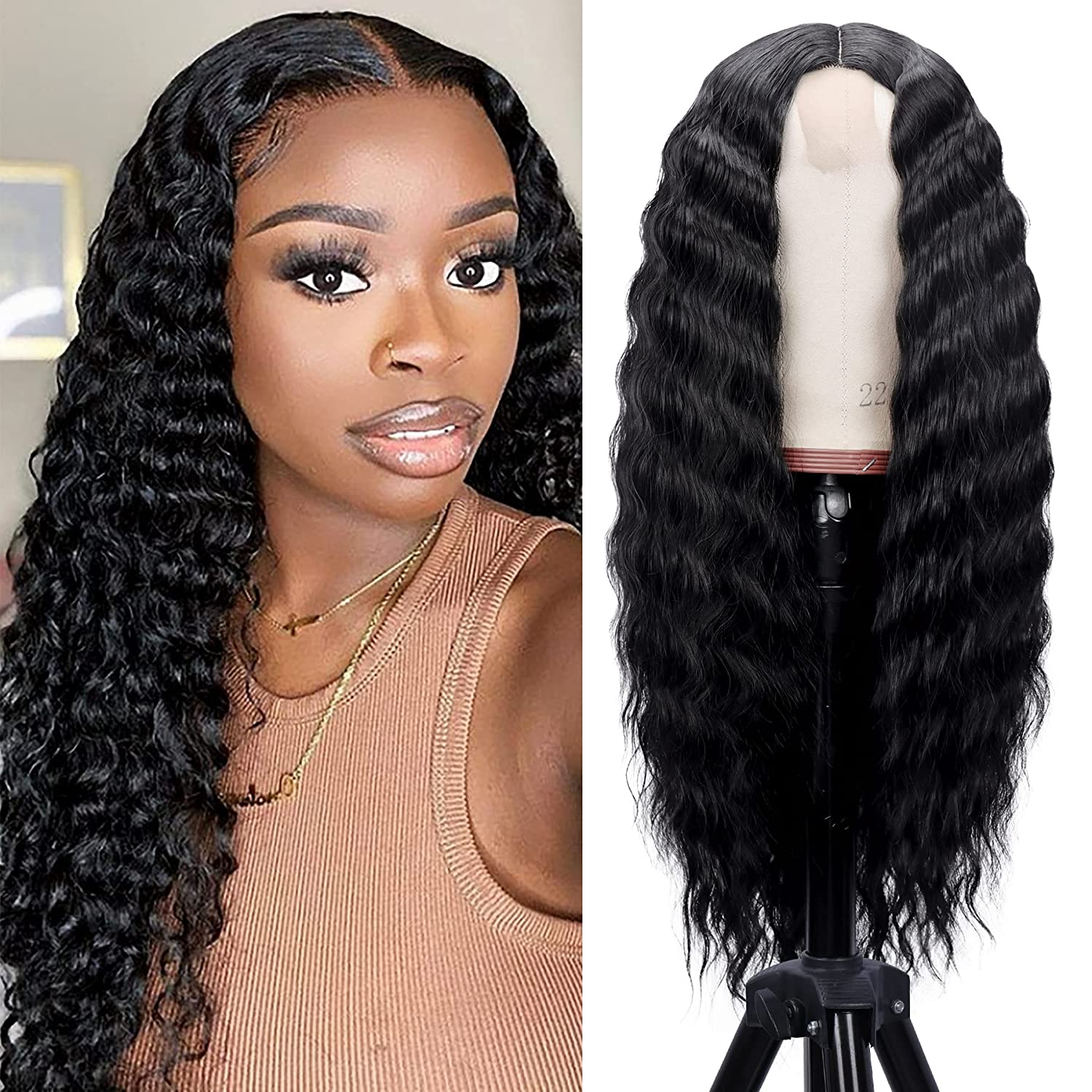 Cheap curly synthetic lace front wigs sale