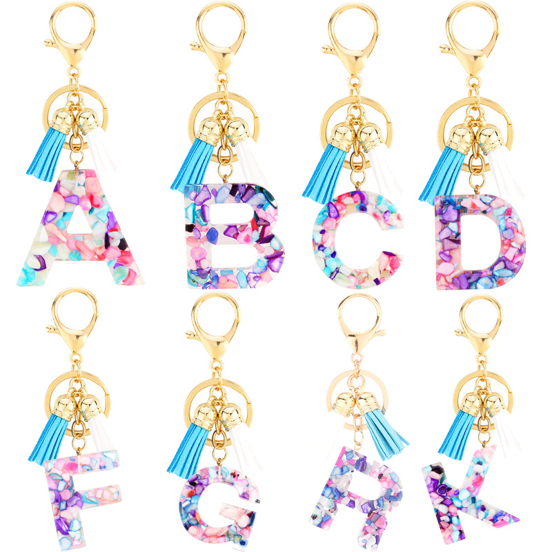 Initial Letter Keychain Alphabet O p Resin Keychains - Temu