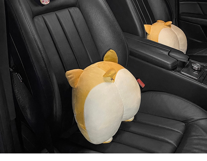  seemehappy Cute Plumpy Corgi Butt Car Seat Headrest Neck Pillow  Corgi Butt Lumbar Pillow Acessories (1pcs Seat Belt Pad) : Home & Kitchen