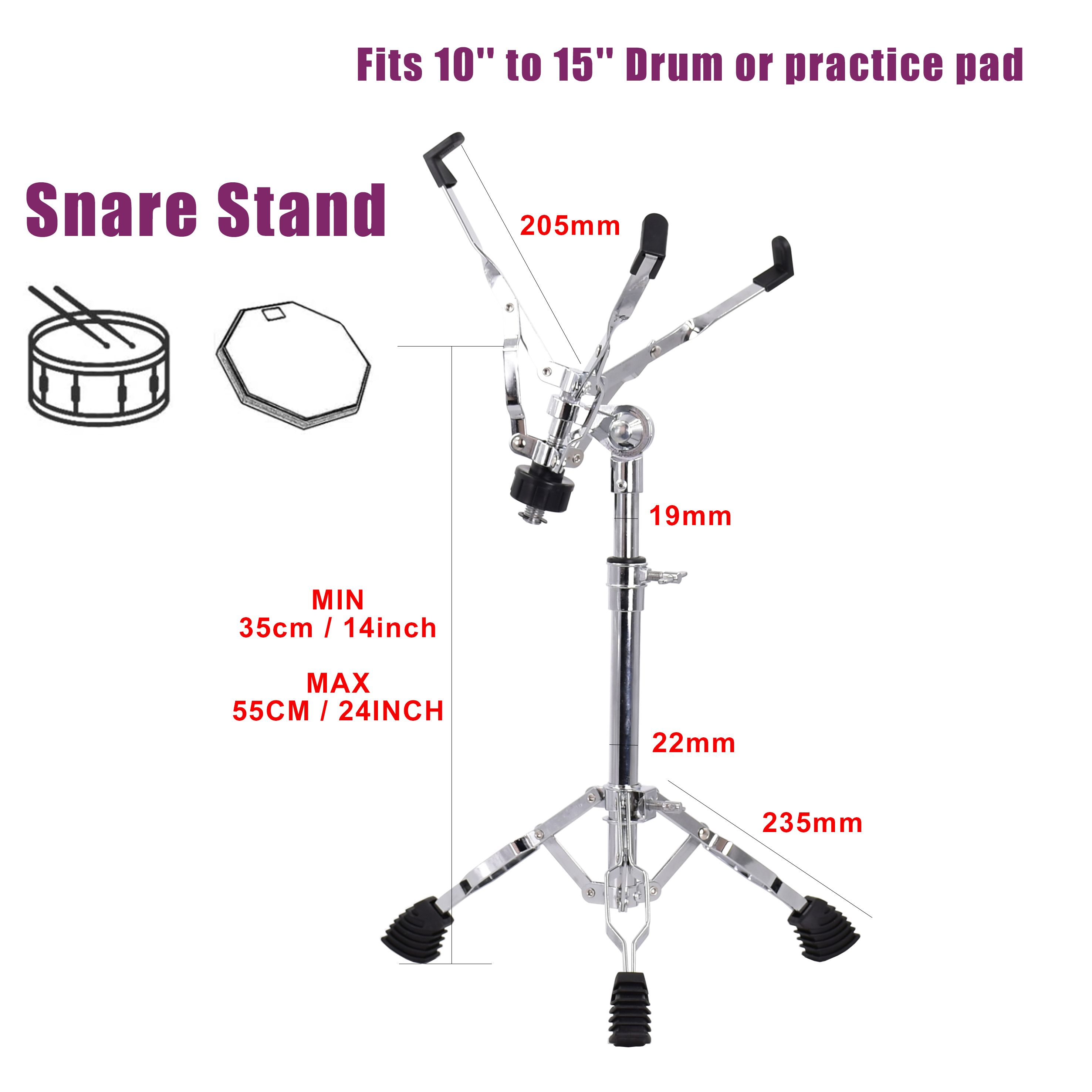 Perfect Snare Drum Set Students: 14x 5.5 Kit Stand Mute Pad - Temu