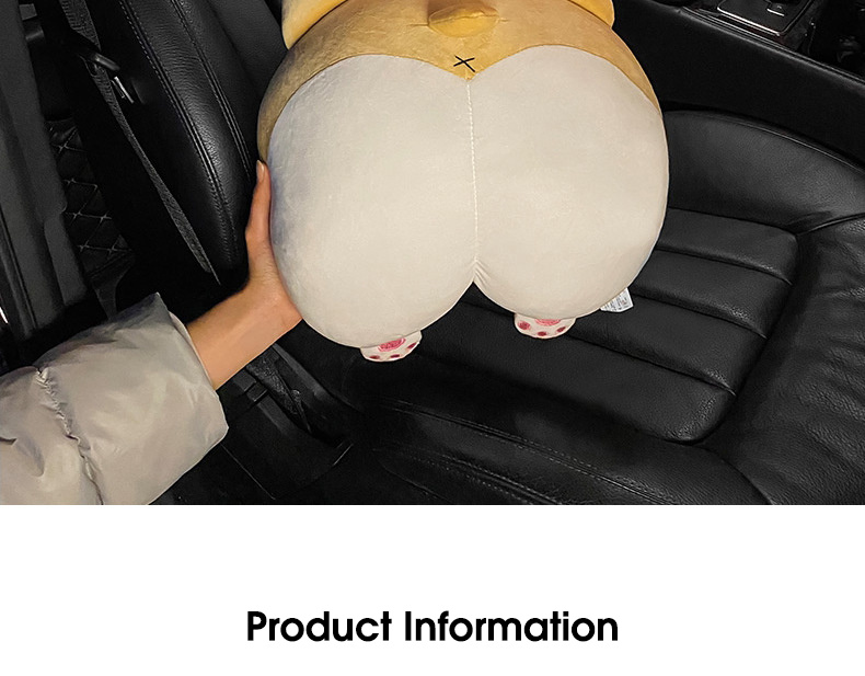Cute Car Headrest Pillow Kawaii Corgi Butt Super Travel Cushion Car Back  Support Cartoon Lumbar Cushion