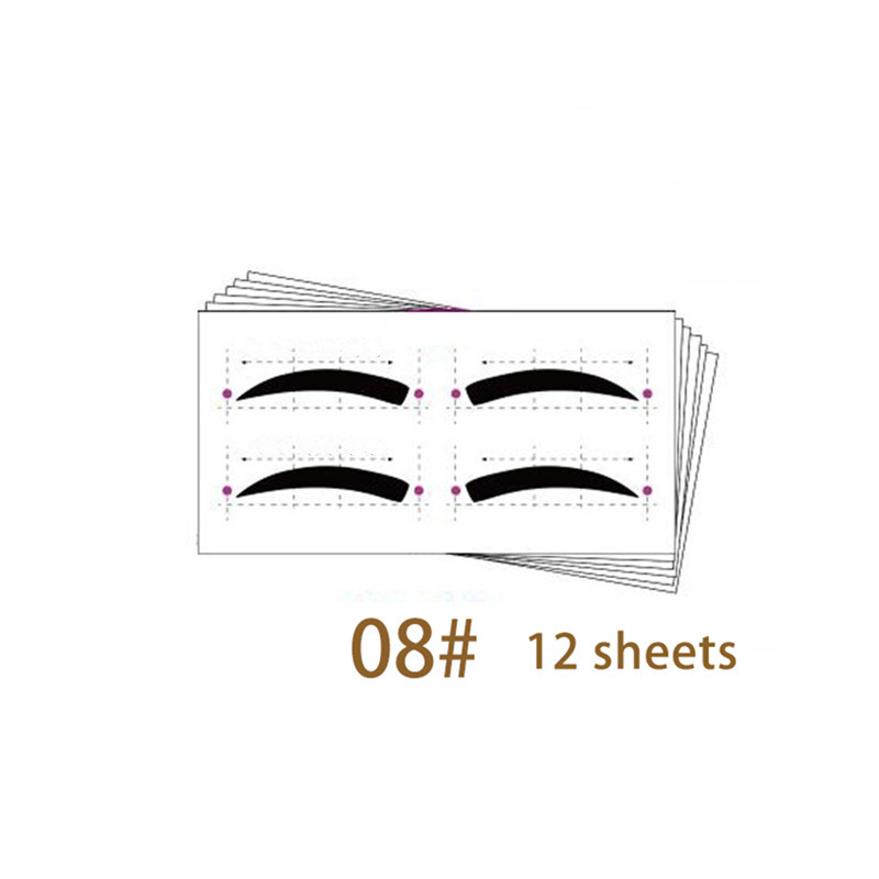12 Style Eyebrow Stencil Template Kit Quick Eyebrow Card Set