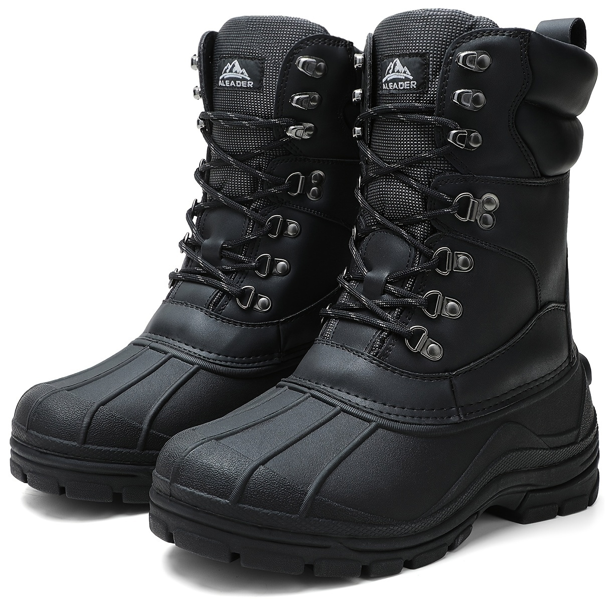 Mens Boots Waterproof Insulated Anti Skid Rubber Sole Snow Boots 