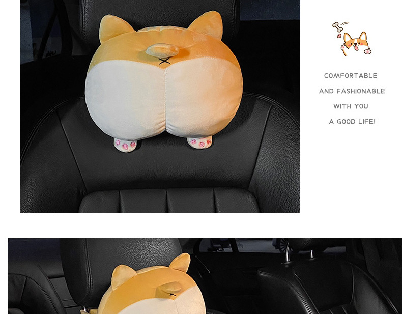Corgi Butt Shaped Car Seat Neck Pillow Auto Headrest Cushion Back