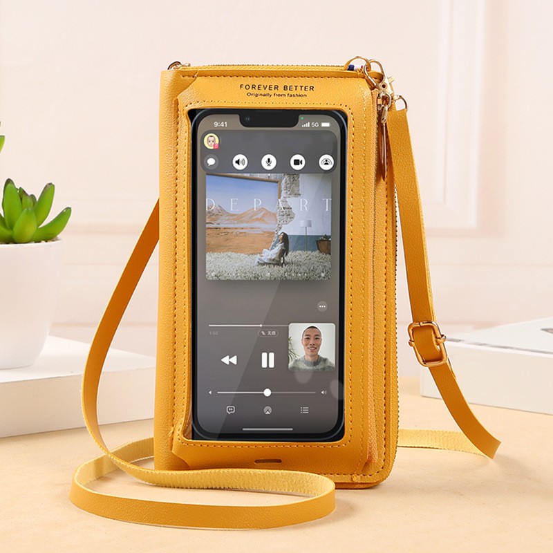 Mini Touchscreen Phone Bag, Functional Zipper Crossbody Bag For Women,  Solid Color Shoulder Coin Purse - Temu