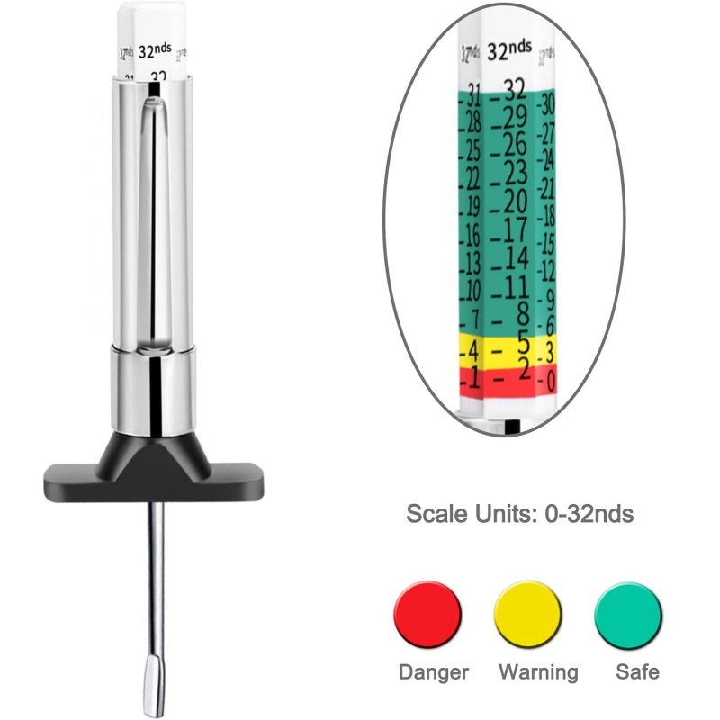 Jauge de profondeur de bande de roulement à code couleur Insma-x Jauge de  profondeur de bande de roulement identifie l’usure des pneus