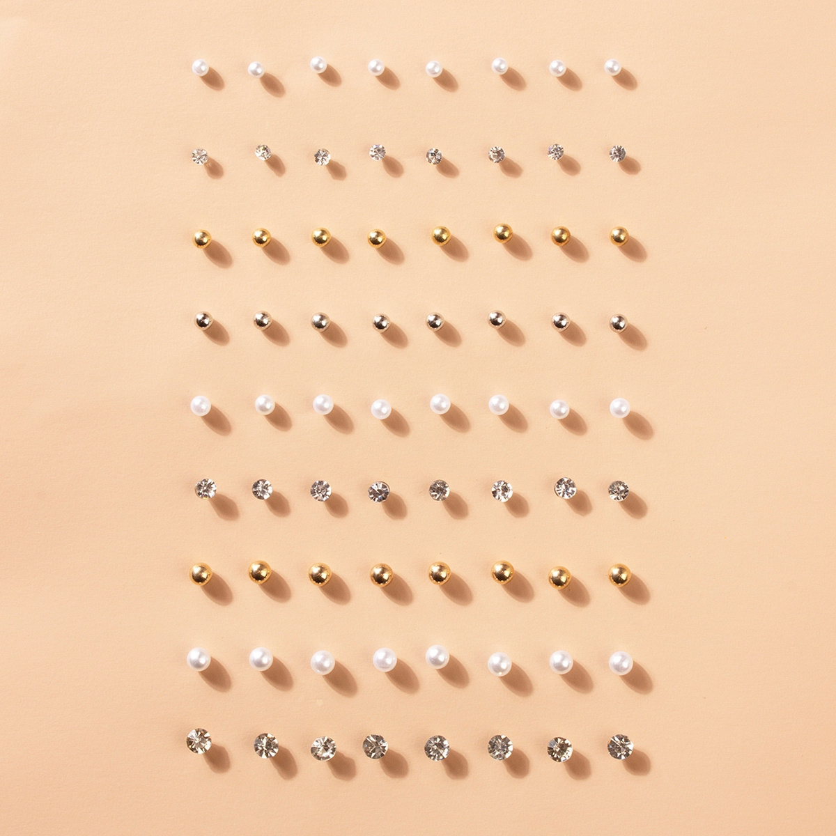 Image of A Set Of 36 Pairs Of Exquisite And Easy Stud Earring Display Stand Earring Set For Women's Earrings
