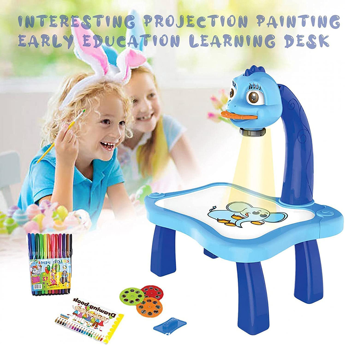 Drawing Projector for Kids,Trace and Draw Projector for Kids with Light &  Music Educational Learning Toys 