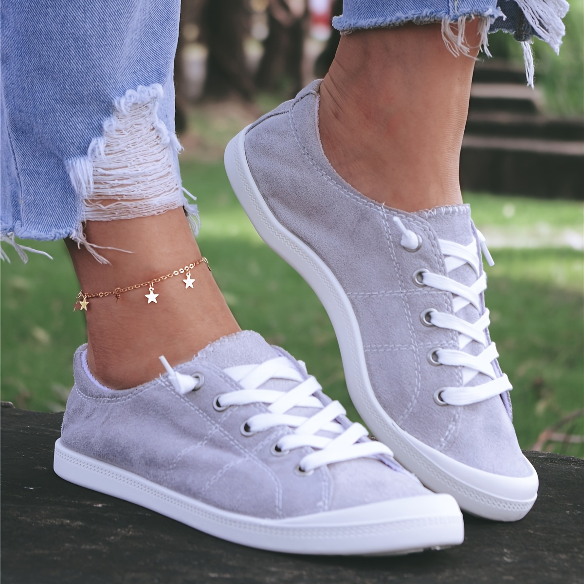Women's Casual Low Top Sneakers Lace Canvas Shoes - Temu