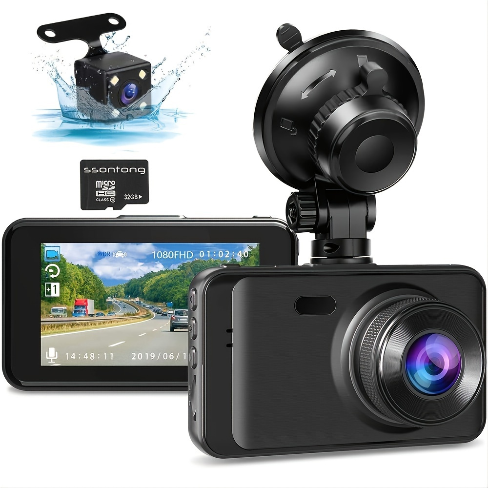 Ssontong Dash Cam Front and Rear WiFi/APP Control 64G SD Card 2.5K