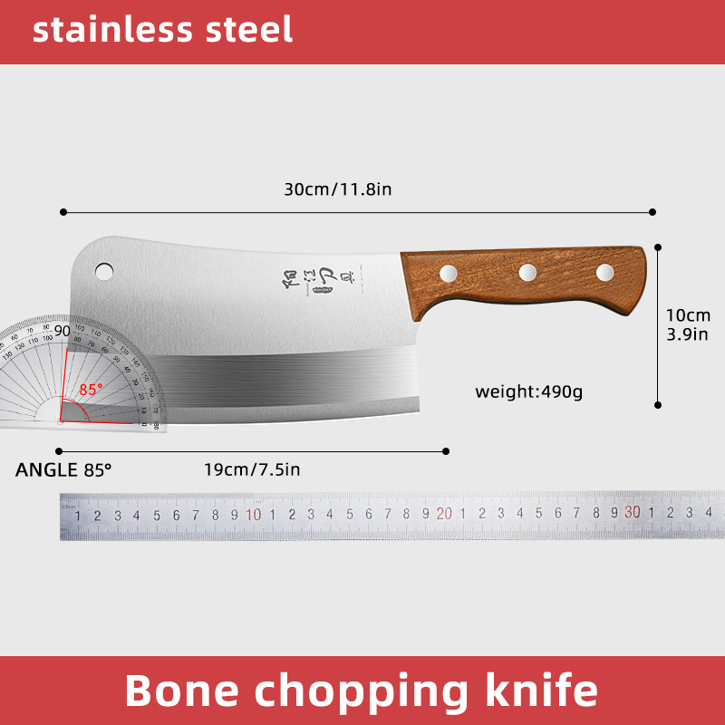 Sharp Stainless Steel Chinese Slicing Knife For Meat And Kitchen Use - Temu