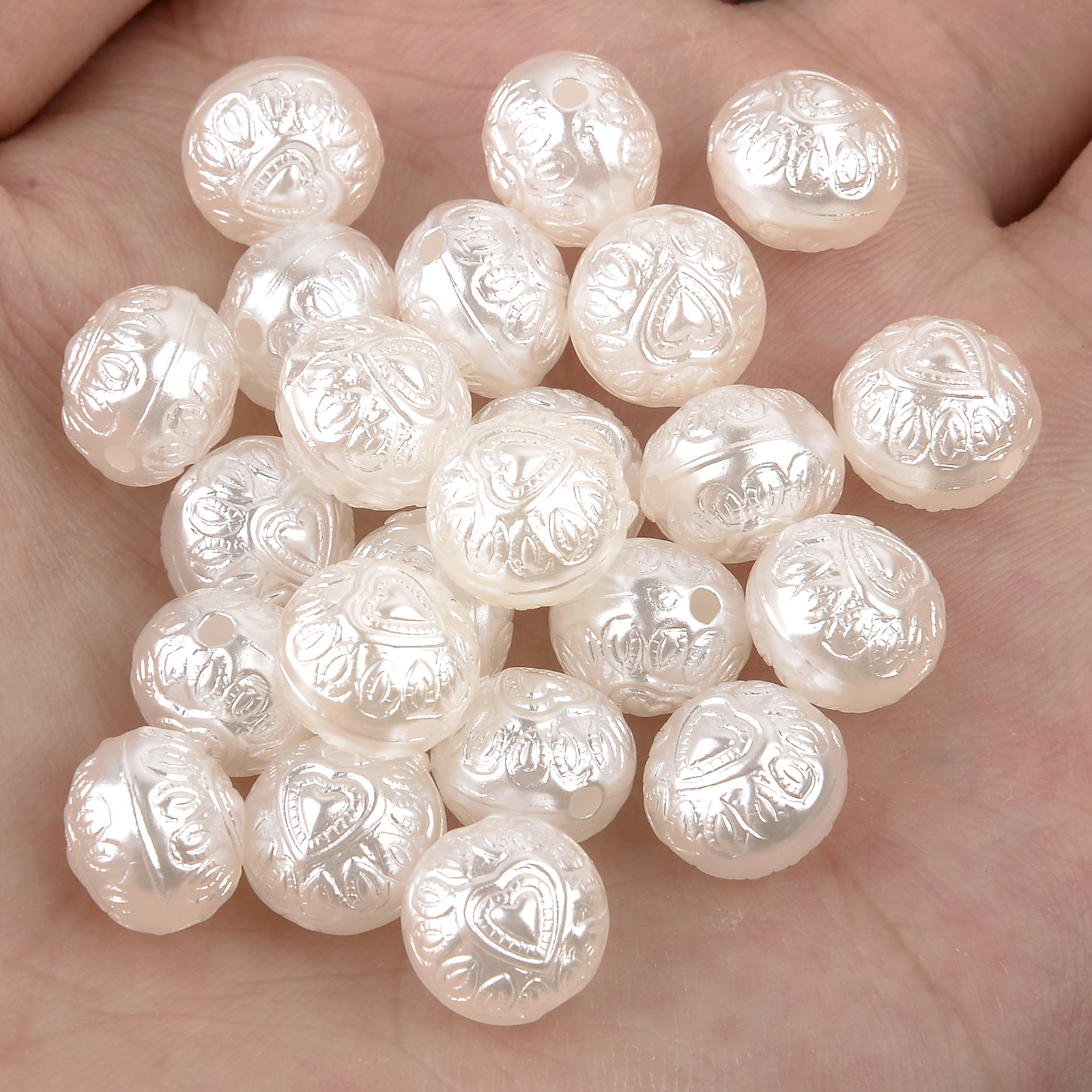 Irregular Abs Beige Imitation Pearls Beads Loose Beads For - Temu