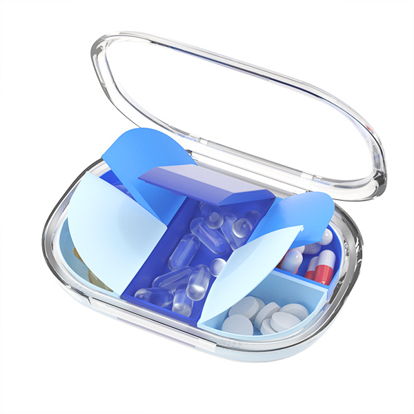 Layer Cute Pill Box With 8 Compartments 7-Day Travel Small Vitamin