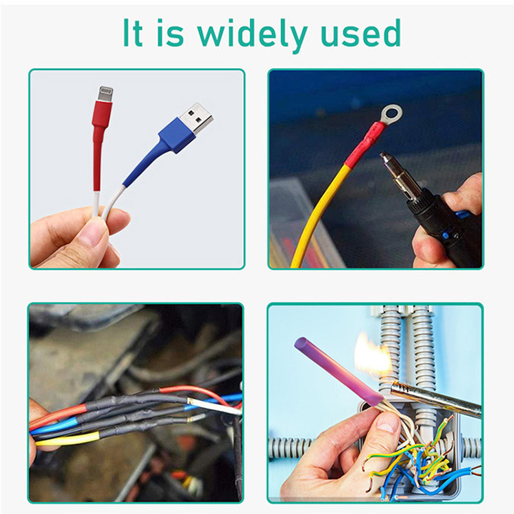 530 Uds 2: 1 de tubos termocontraíbles Cable eléctrico Cable termorretráctil  Envoltura de tubos con 8 tamaños, Multicolor 1,5 mm-10 mm Zulema envoltura  de tubos termorretráctiles