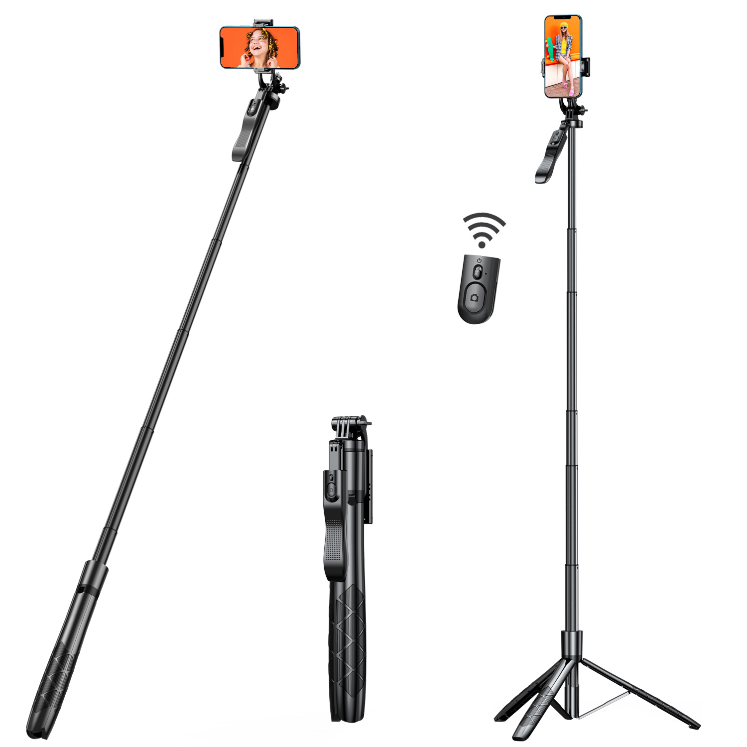 Selfie Stick Bluetooth, Doosl Selfie Stick Trépied - Trépied extensible  avec télécommande - Support de téléphone Facetime, Trépied Selfie Stick  sans fil, Trépied portable pour téléphone 