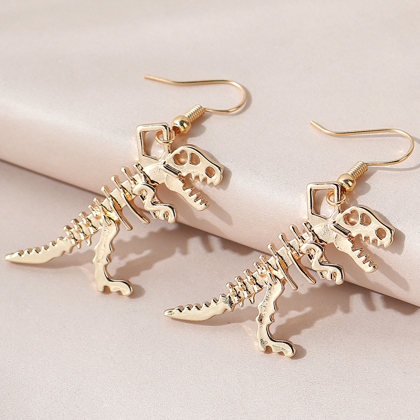 Punk Style Dinosaur Skeleton Drop Earrings