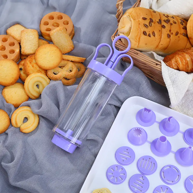Purple Cream Mounted Gun Biscuit Press Icing Pastry - Temu