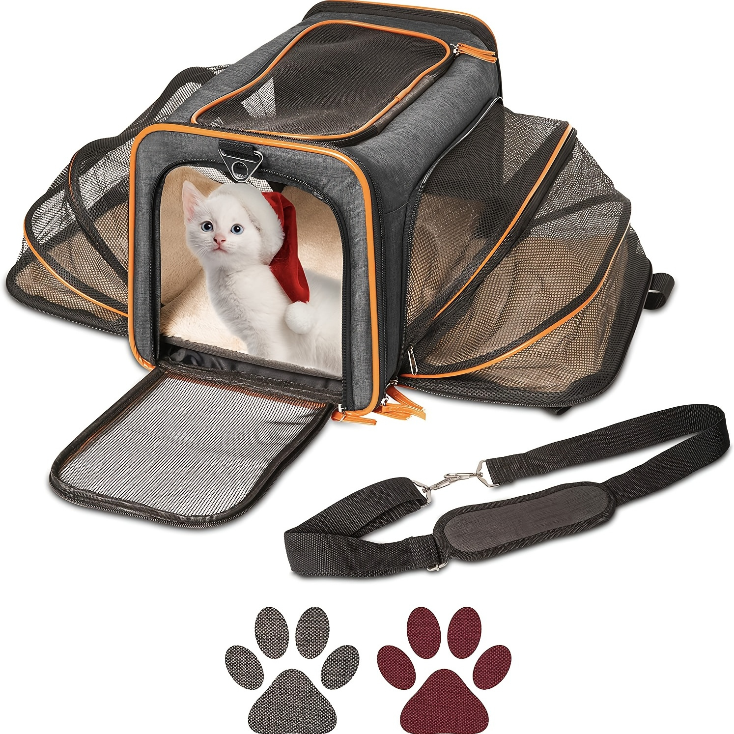 Cat Dog Carrier, Airline Approved Expandable Soft-sided Pet Carrier With  Removable Fleece Pad And Pockets, For Cats/puppy And Small Animals Large(2  Side Expandable) Travel Pet Carriers For Small Dogs - Temu