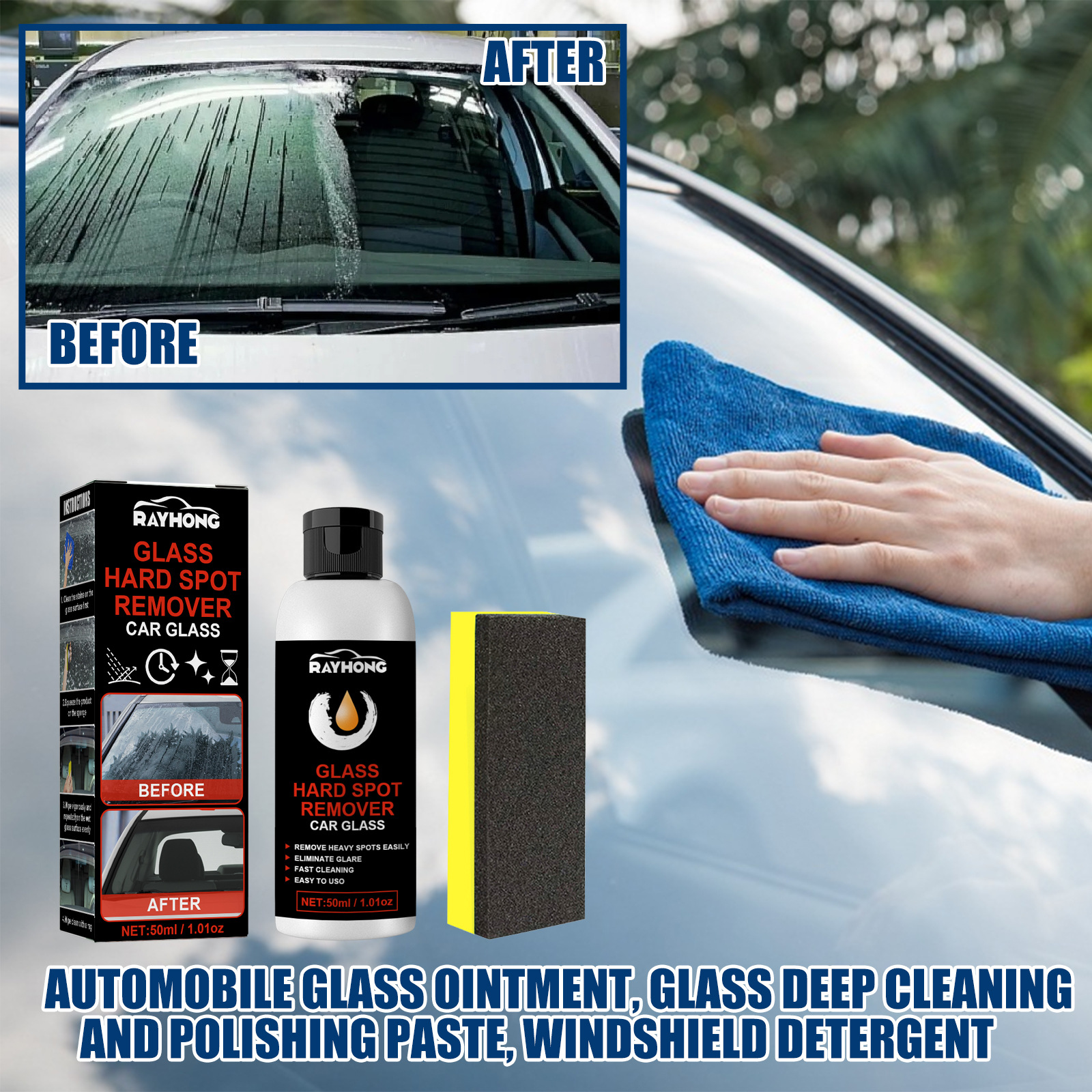 Car Windshield Oil Film Cleaner 50ml Glass Oil Film Removing - Temu