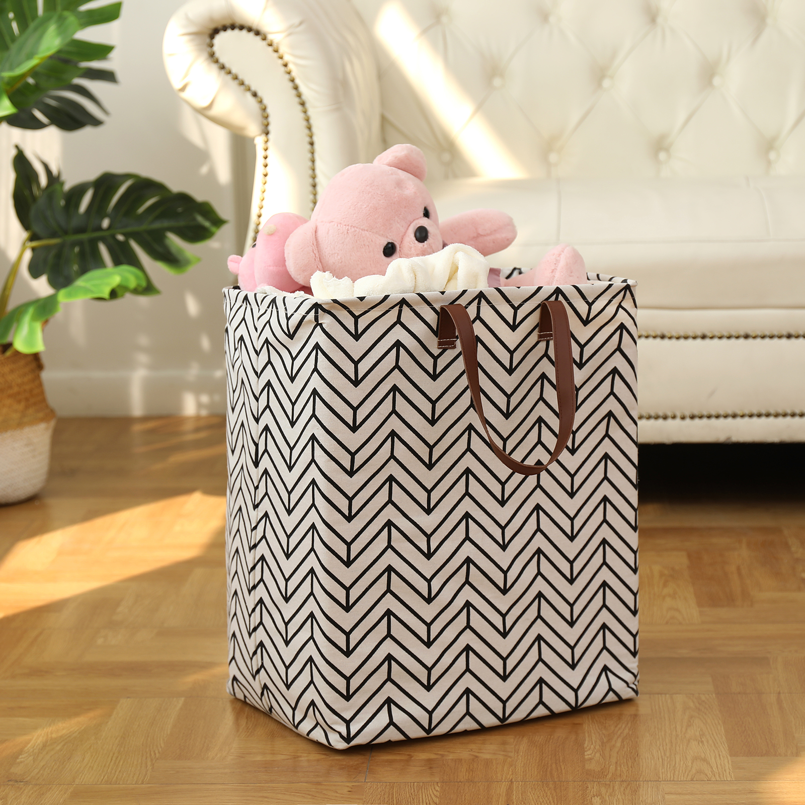 Folding Laundry Basket Soft Leather Handles Perfect Sorting Temu
