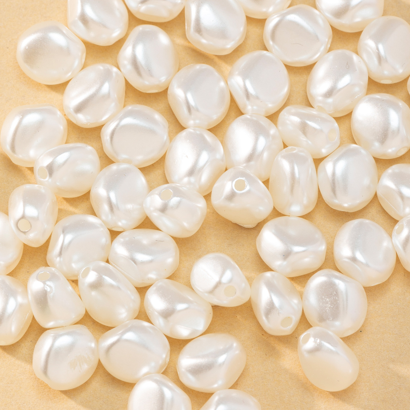Image of 50pcs White Irregular Shape Beaded Diy Necklace Bracelet Accessories