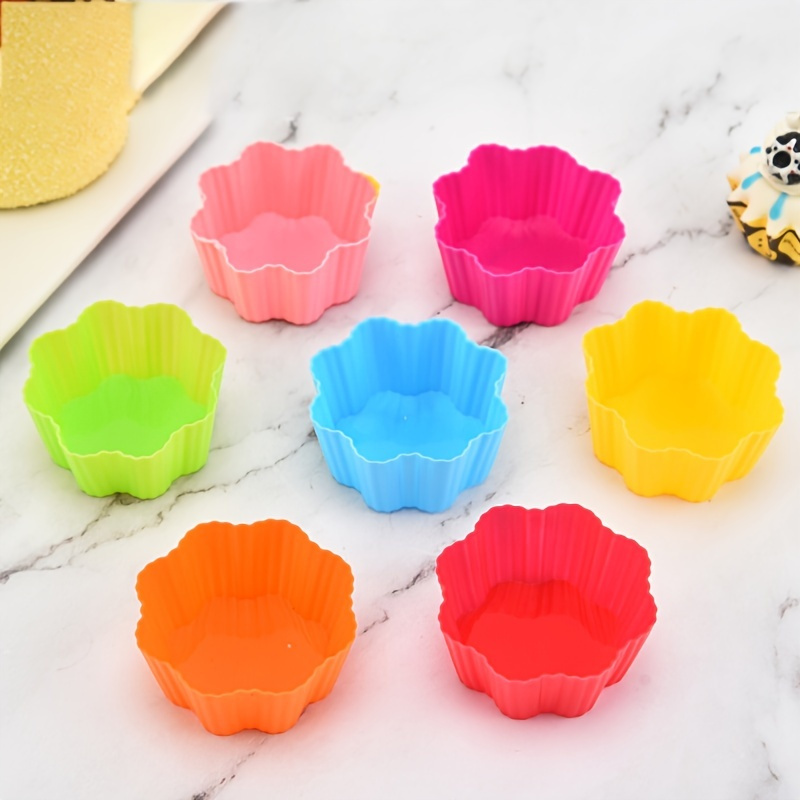 Muffin Cup Cake Mold Flower Shaped Muffin Cup Mold Silicone - Temu