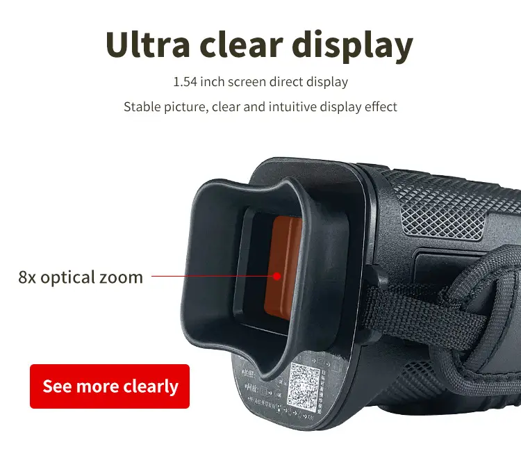 8x monocular night vision device infrared digital full black can be watched 300 meters handheld photo recording live telescope charging model support connection tripod ultra clear display 7 brightness adjustment send 32g memory card details 11