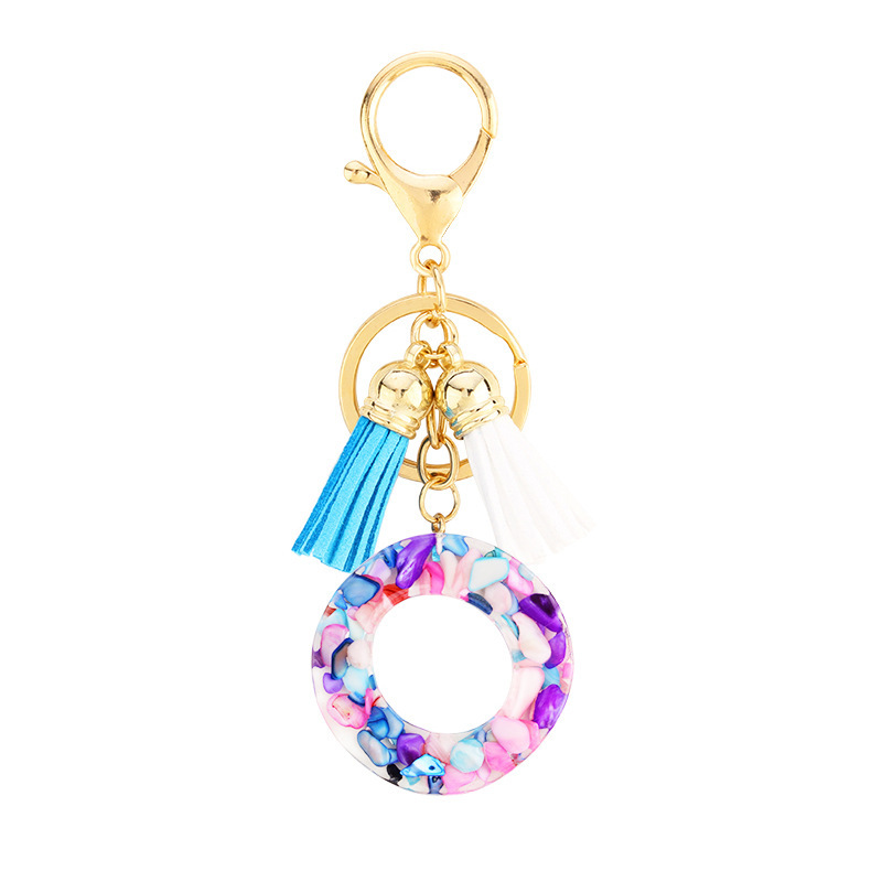 New 26 Letters Bright Fruit Resin Keychain Charm Women Fashion Handbag  Ornaments With Tassel Key Ring Chic Accessories Gift