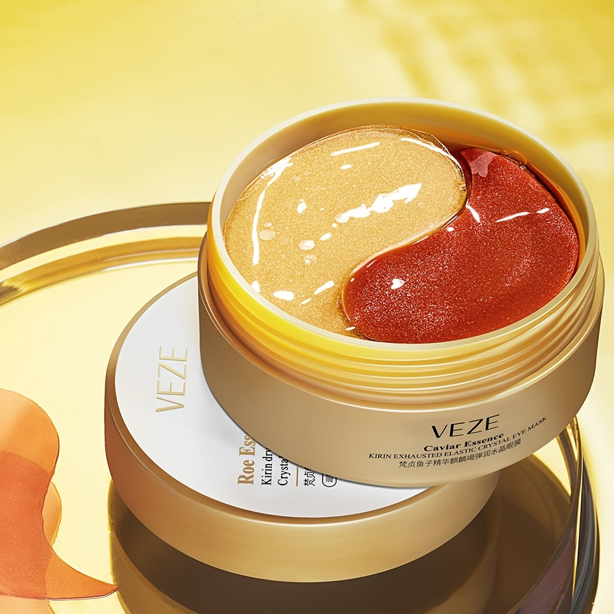 60 Pcs Face Anti Wrinkle Eye Patches Caviar Essence Moisturizing Eye