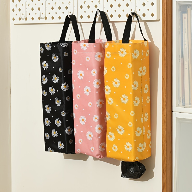

1pc Plastic Bag Holder Dispensers, Polyester Folding Garbage Bags Hanging Storage Bag Trash Bags Holder Organizer Recycling Grocery Pocket Containers For Home